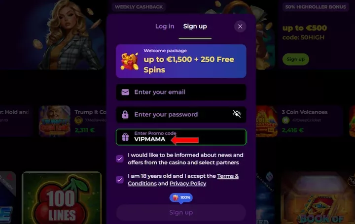 Spinmama yatırımsız bonus